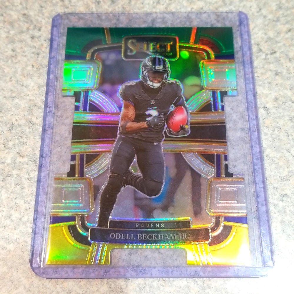 2023 Panini select green and yellow die cut prizm Odell Beckham jr.